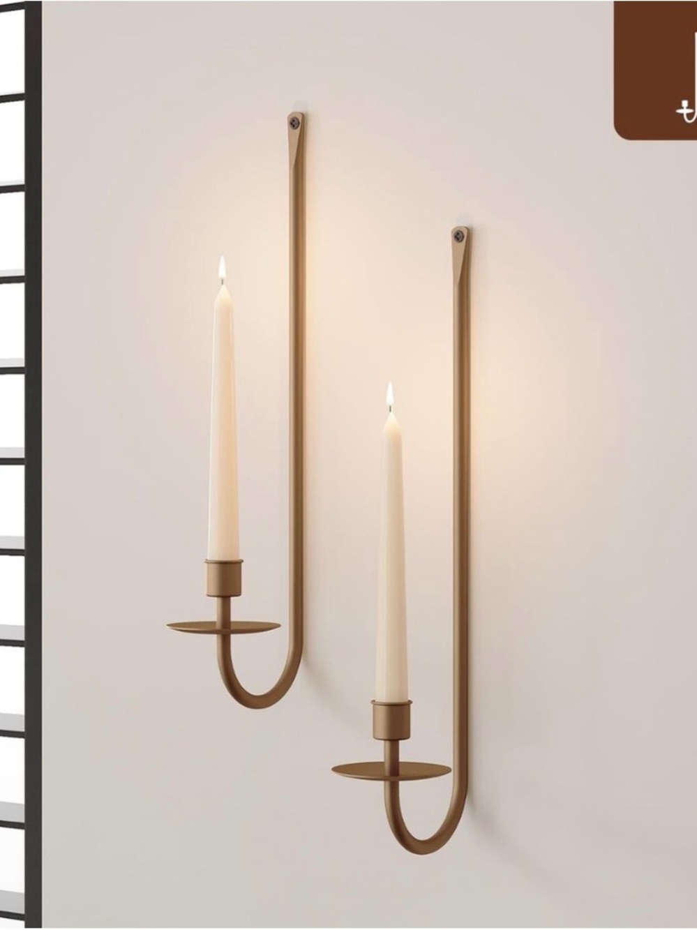 New Metal Wall Candle Sconce Holder Set of 2